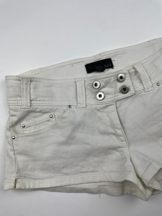 White Denim Mini Shorts