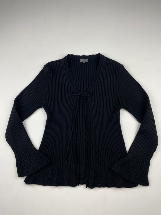 2000s Ribbed Flared Cardigan