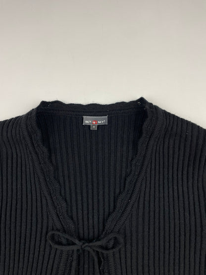 2000s Ribbed Flared Cardigan