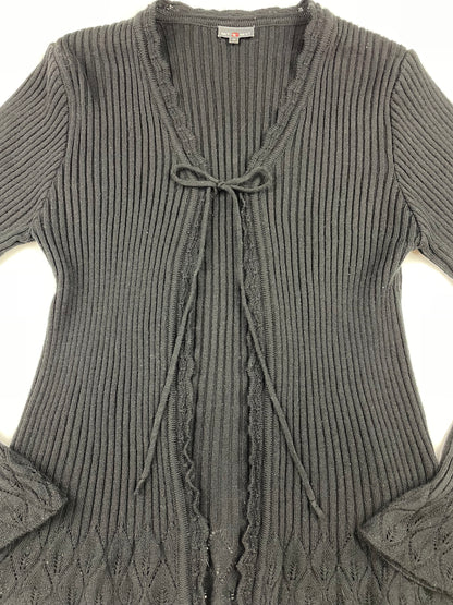 2000s Ribbed Flared Cardigan