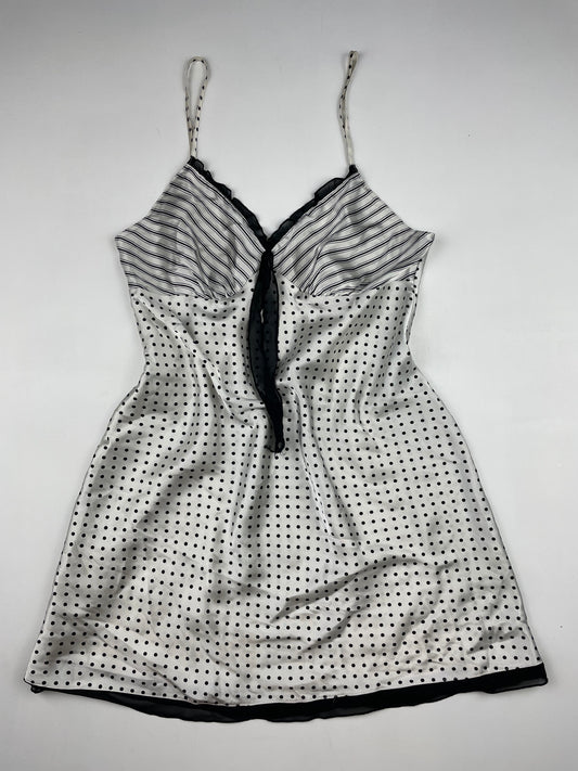 Polkadot Striped Mini Slip Dress