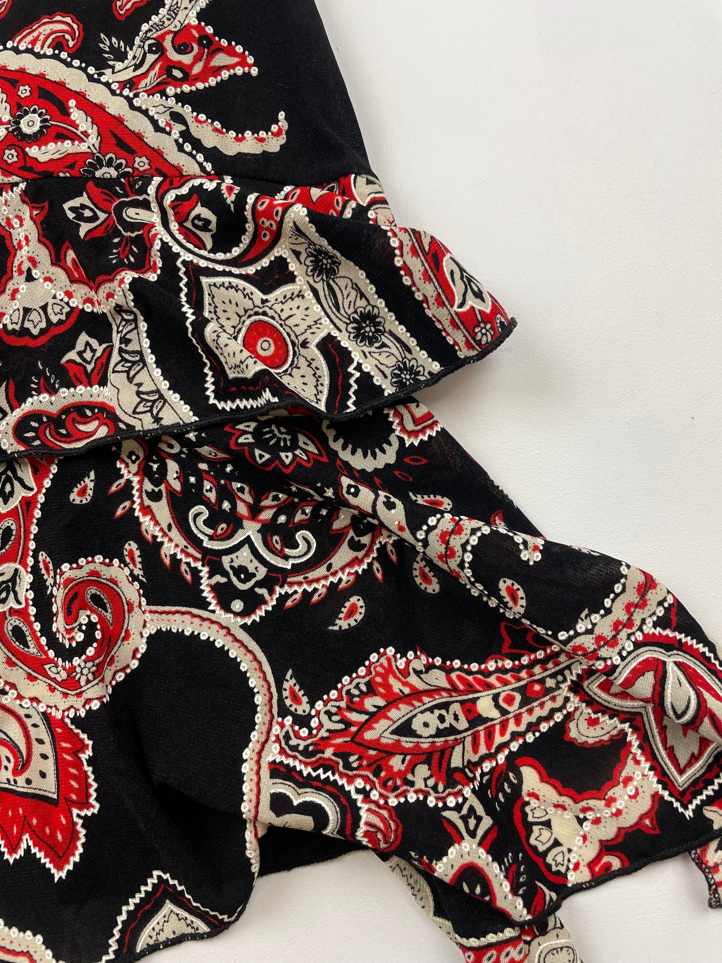 Asymmetric Paisley Midi Dress