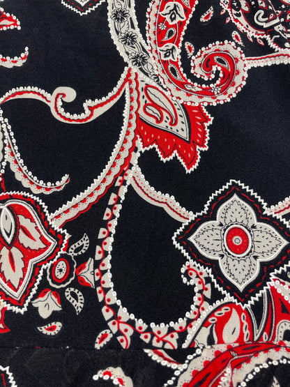 Asymmetric Paisley Midi Dress