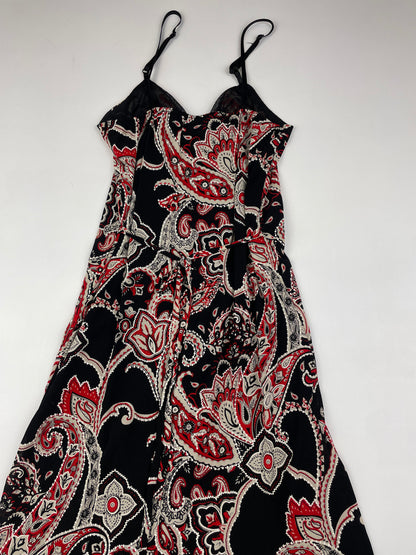 Asymmetric Paisley Midi Dress