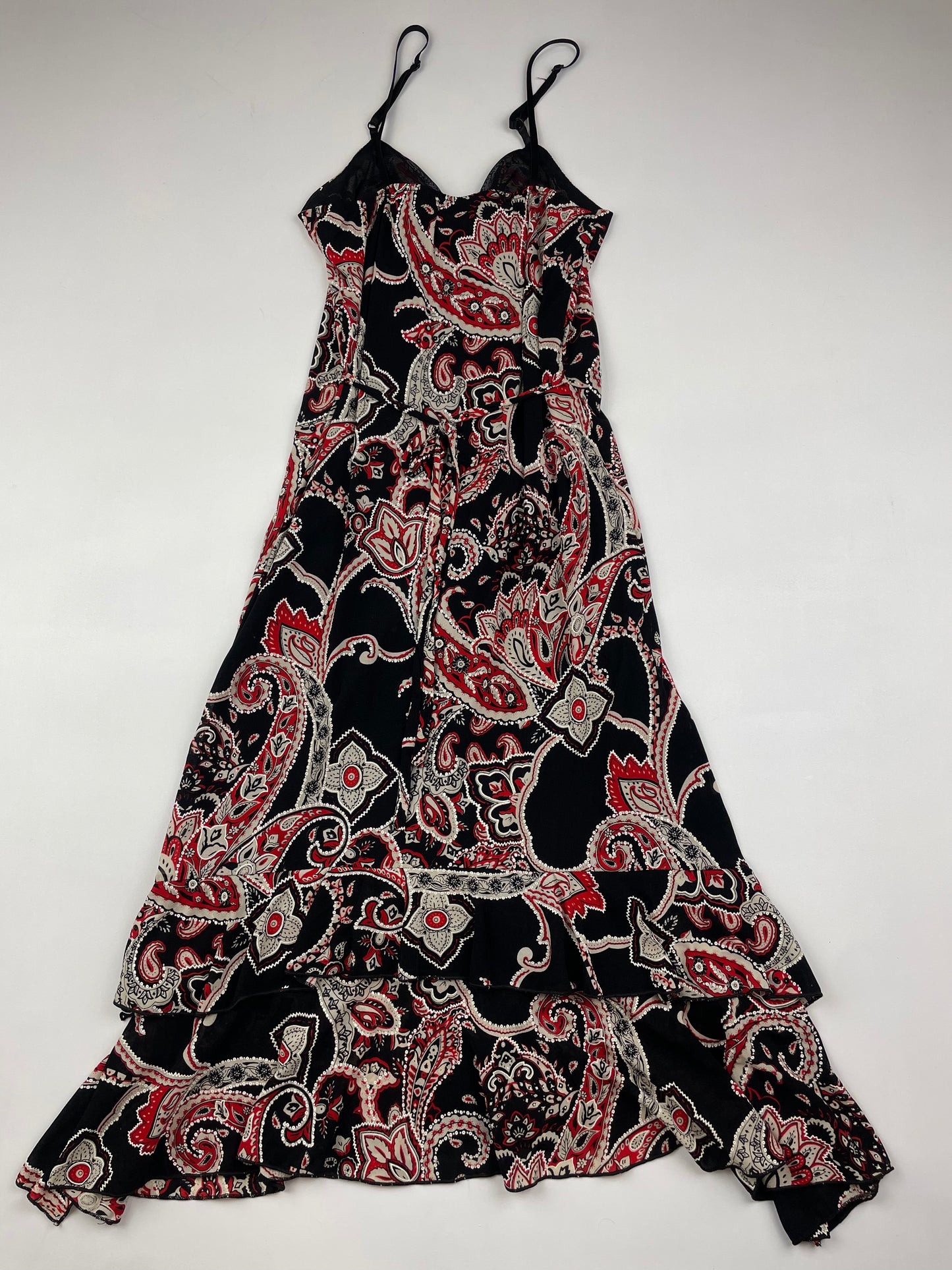 Asymmetric Paisley Midi Dress