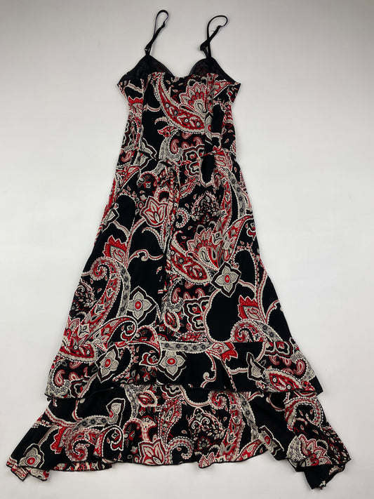 Asymmetric Paisley Midi Dress