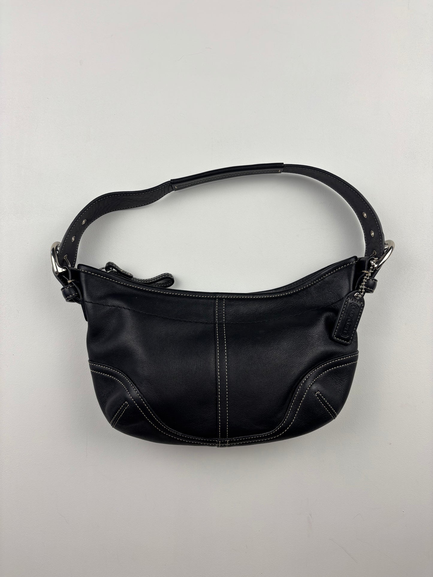 Coach Leather Mini Black Hobo Bag