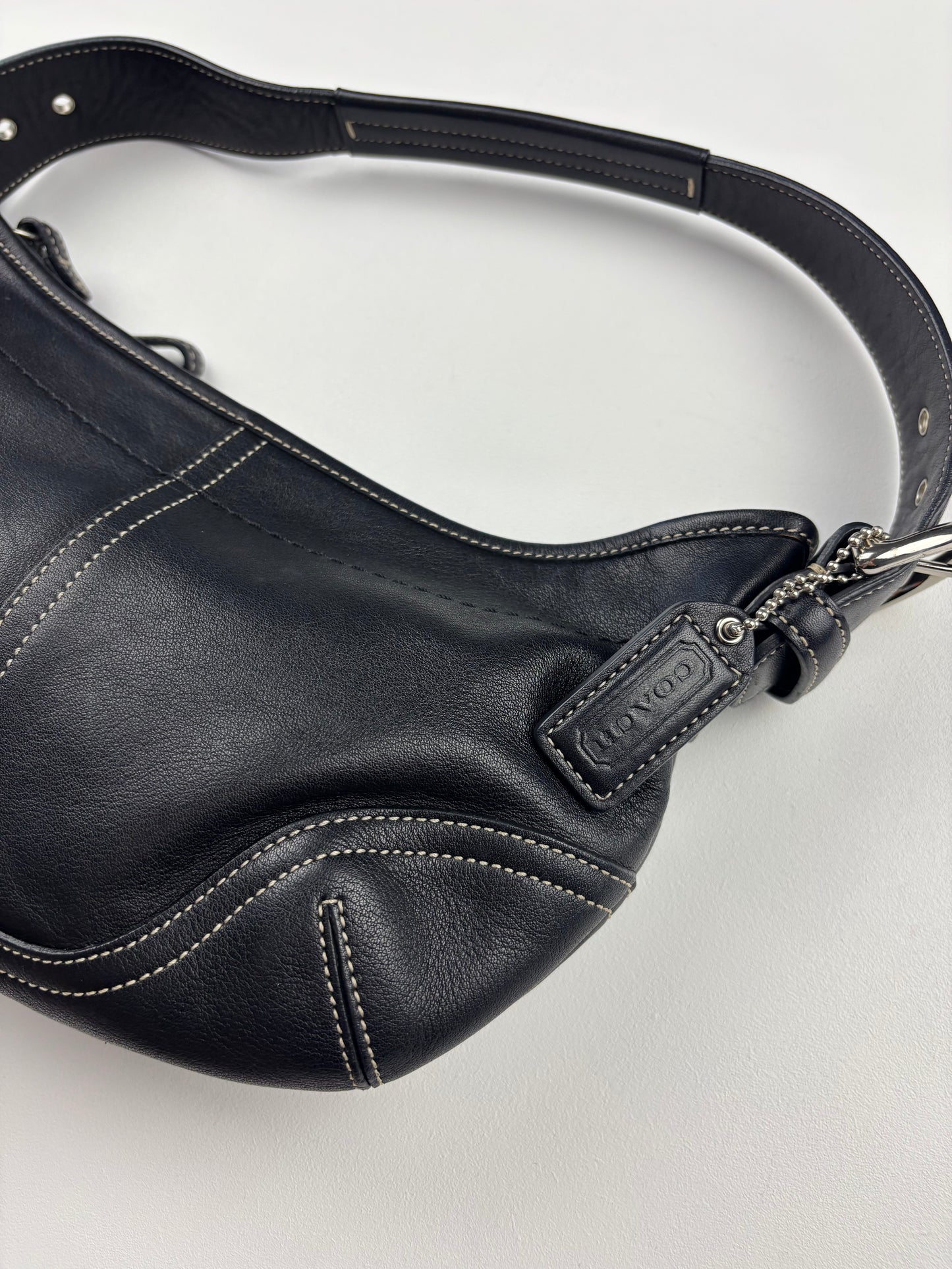 Coach Leather Mini Black Hobo Bag