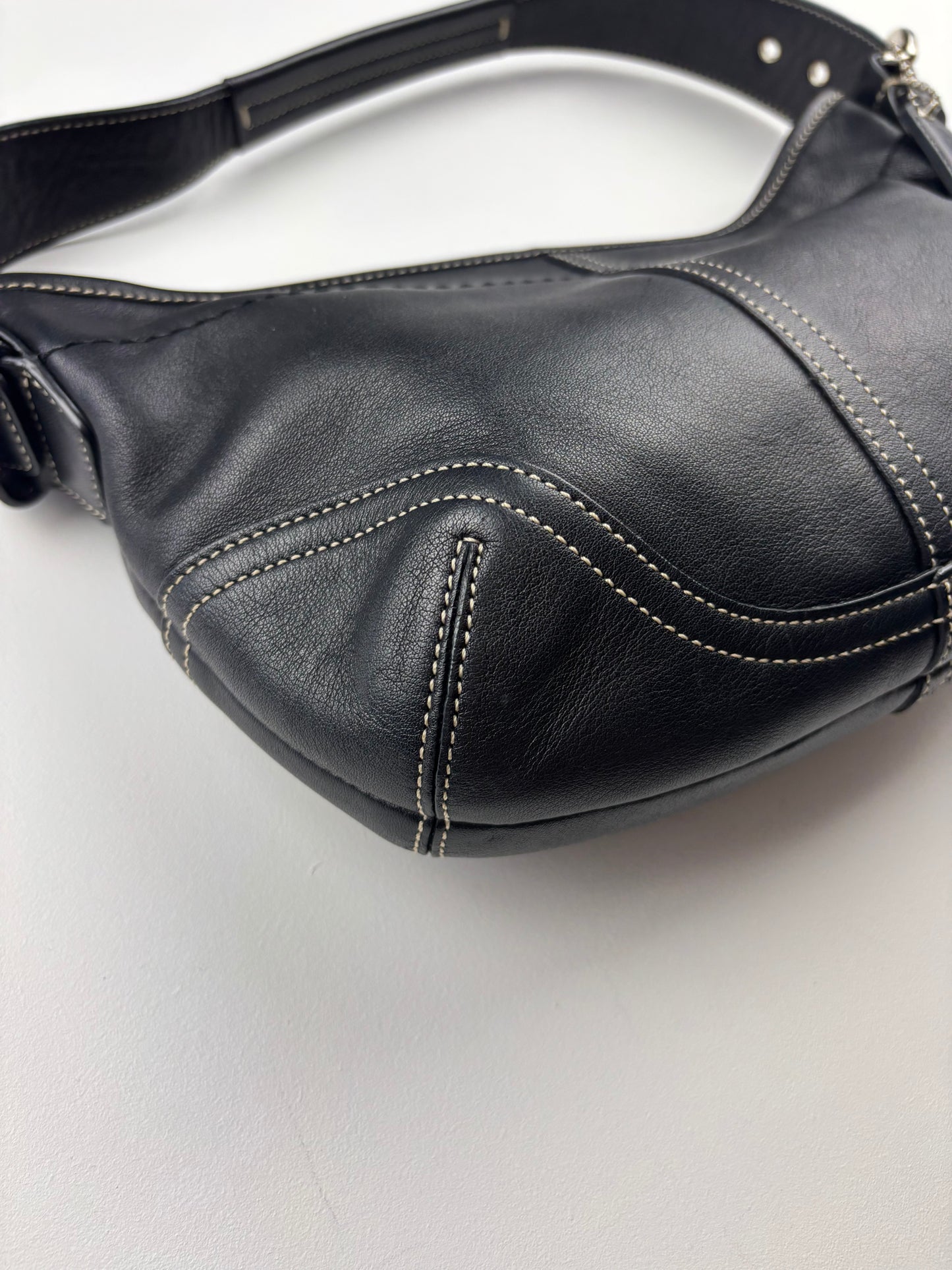 Coach Leather Mini Black Hobo Bag