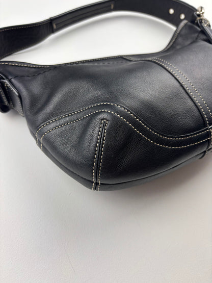 Coach Leather Mini Black Hobo Bag