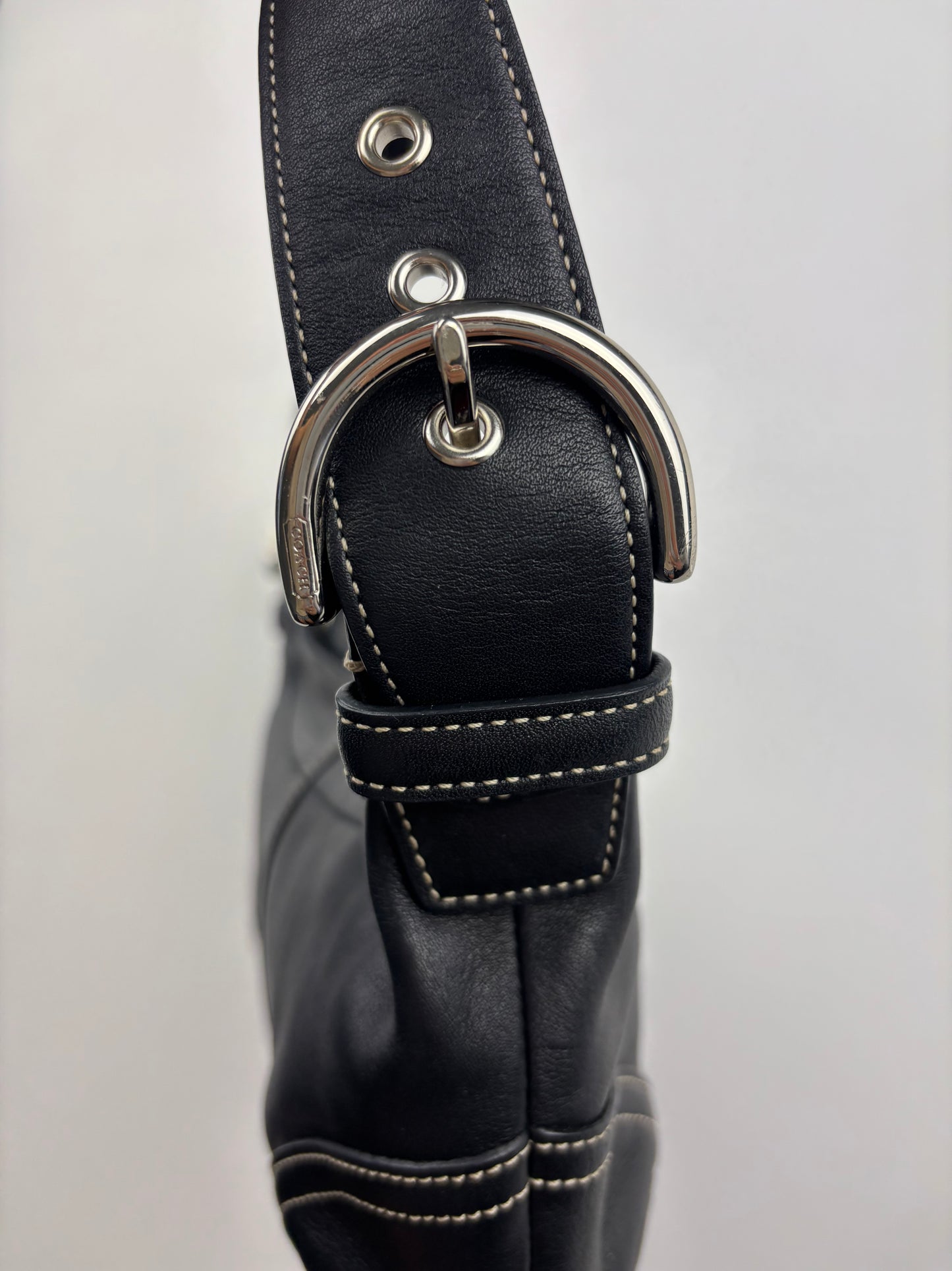 Coach Leather Mini Black Hobo Bag