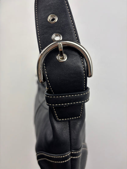 Coach Leather Mini Black Hobo Bag