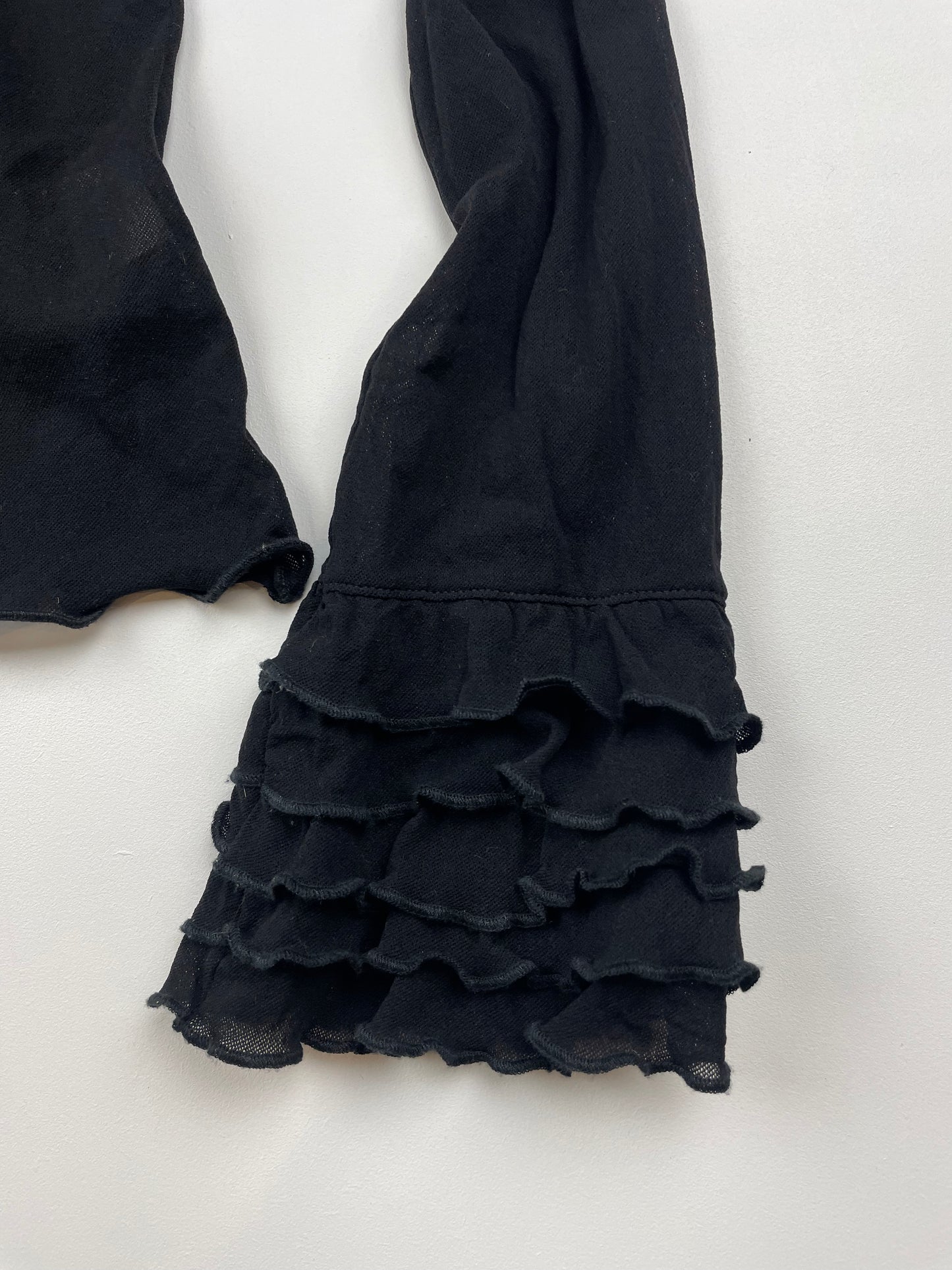 Black Ruffle Mesh Top