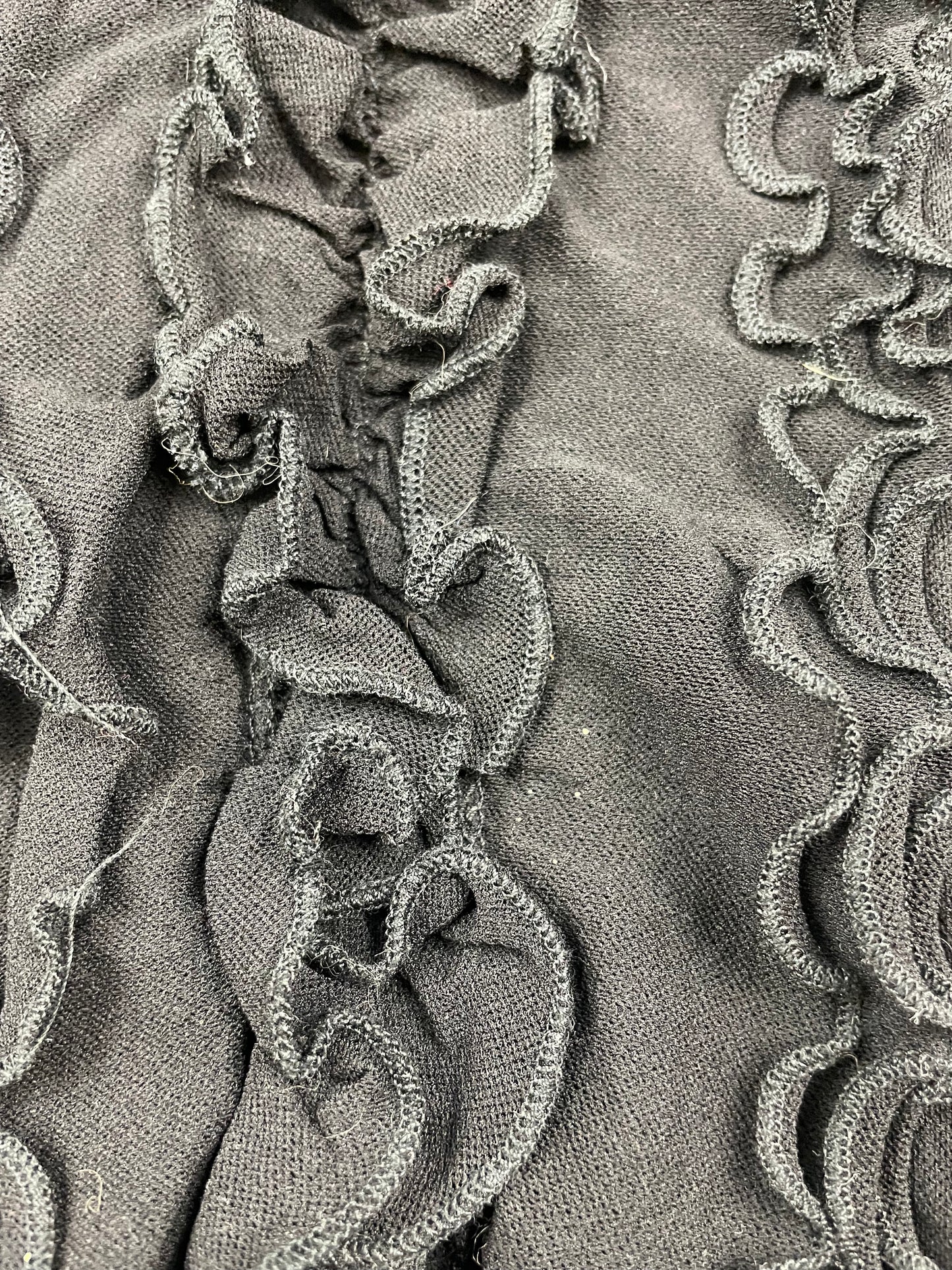 Black Ruffle Mesh Top