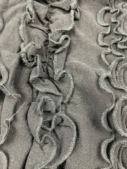 Black Ruffle Mesh Top