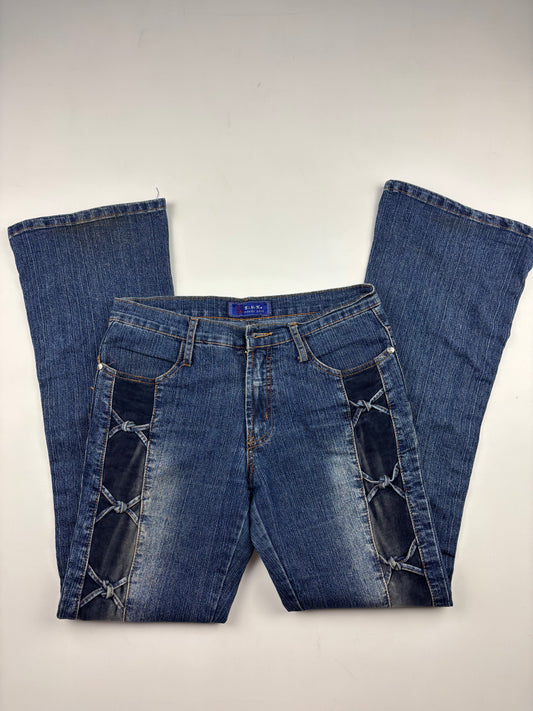 2000s Corset Denim Flares