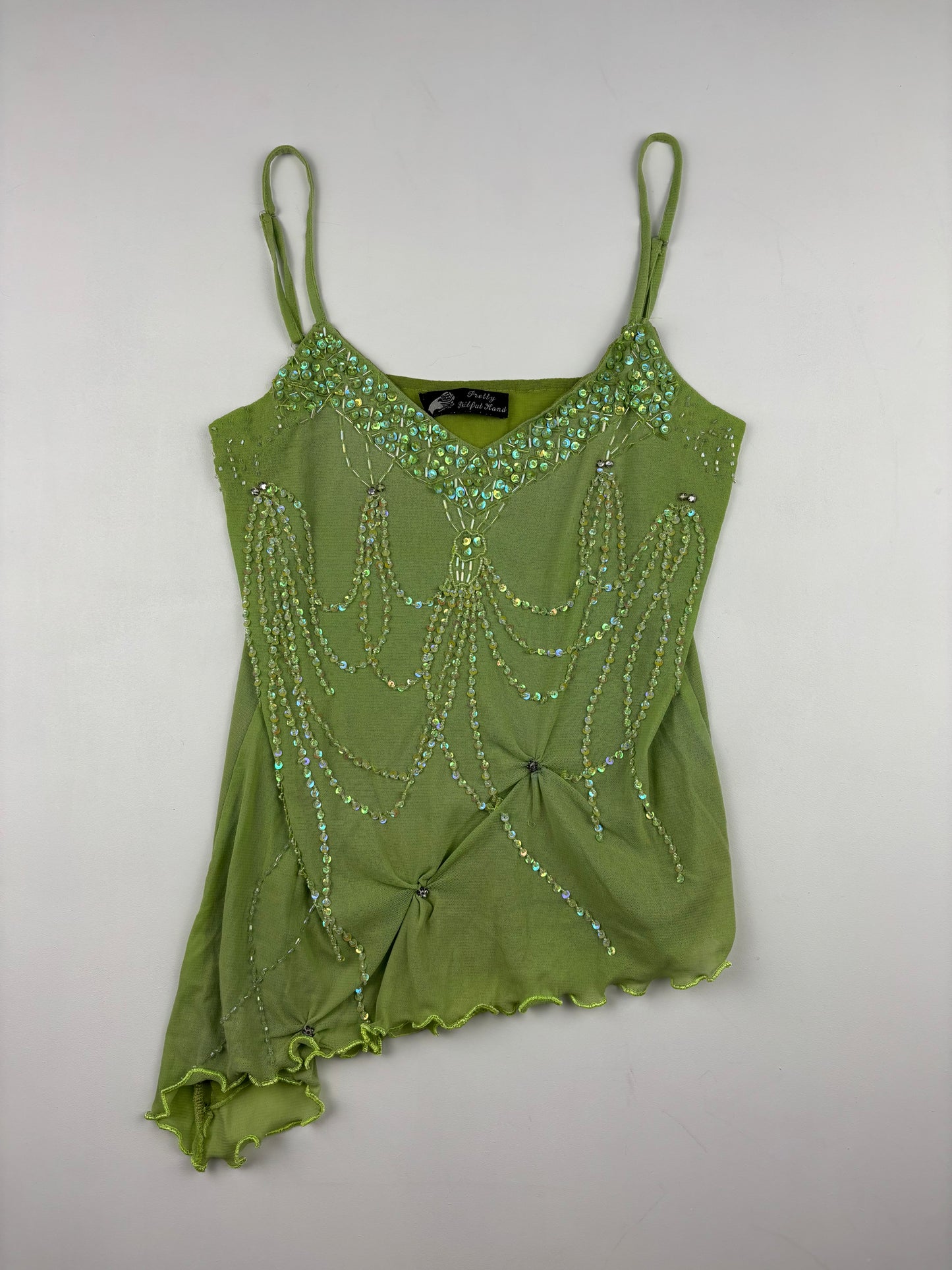 Y2K Asymmetric Sequin Cami