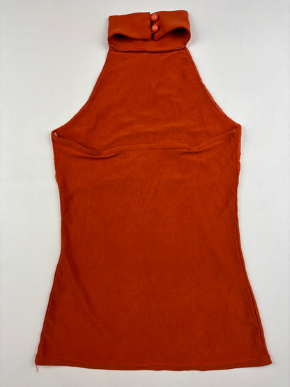 Y2K High Neck Sequin Top