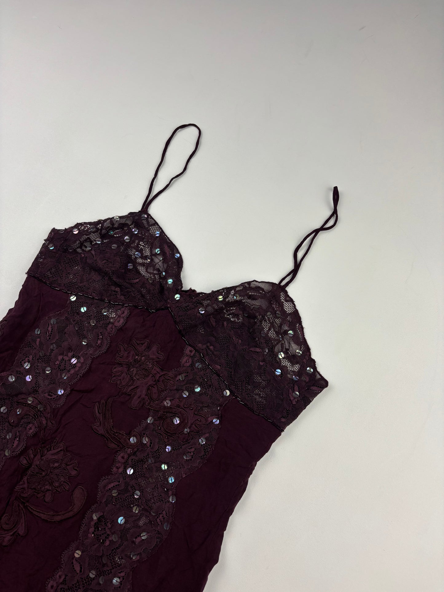 Y2K Pinko Burgundy Sequin Cami