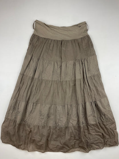 Brown Boho Maxi Skirt