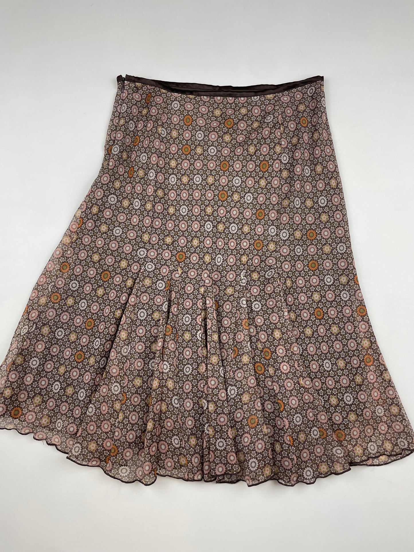 Asymmetric Bedazzled Midi Skirt