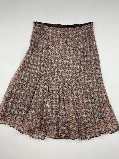 Asymmetric Bedazzled Midi Skirt