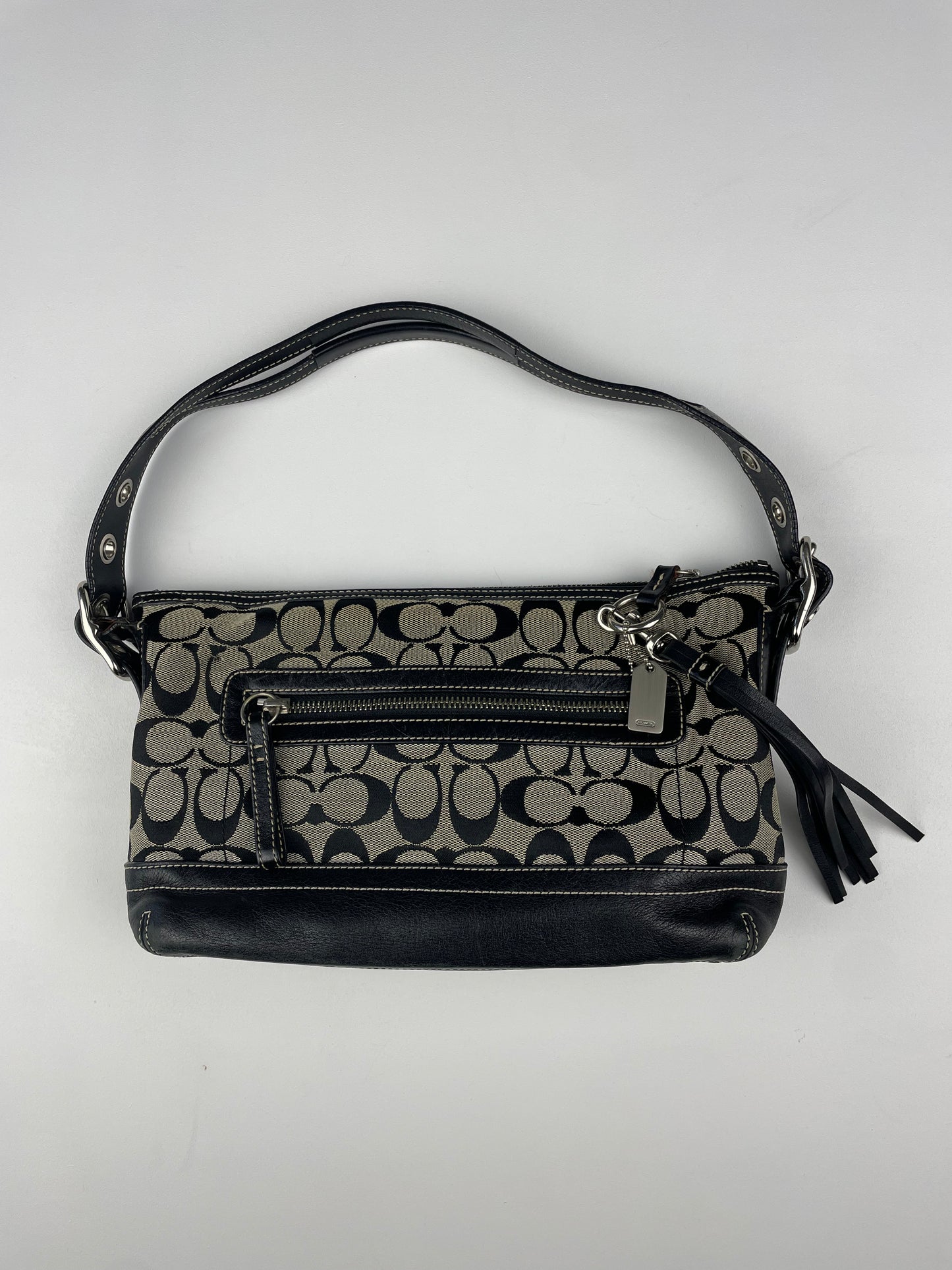 Coach Signature East West Black Shoulder Bag
