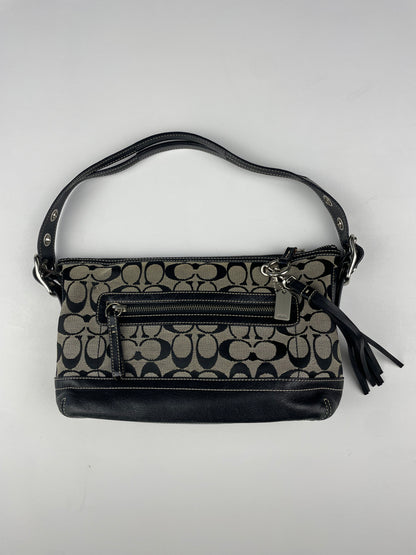 Coach Signature East West Black Shoulder Bag