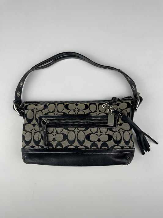 Coach Signature East West Black Shoulder Bag