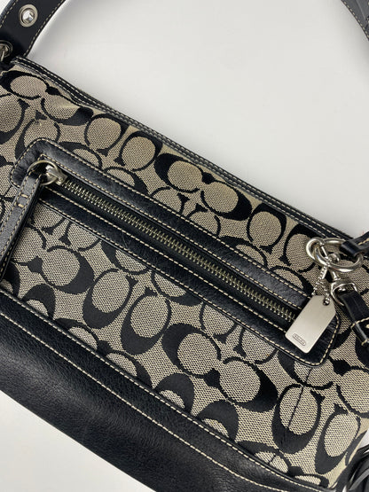 Coach Signature East West Black Shoulder Bag