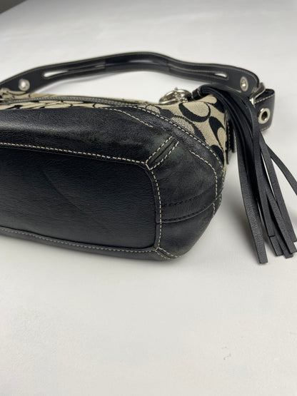 Coach Signature East West Black Shoulder Bag