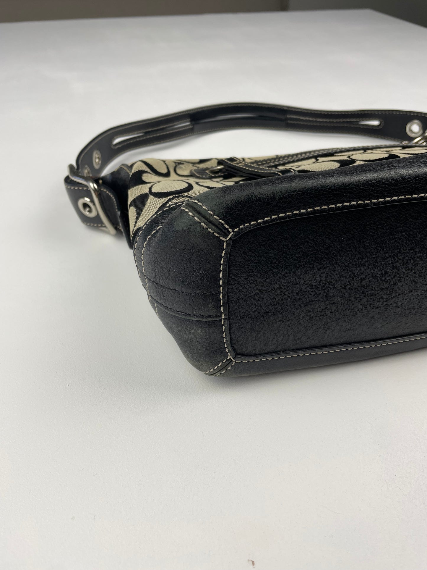 Coach Signature East West Black Shoulder Bag