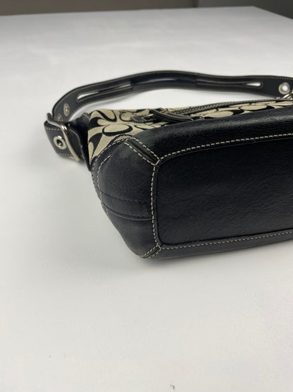 Coach Signature East West Black Shoulder Bag