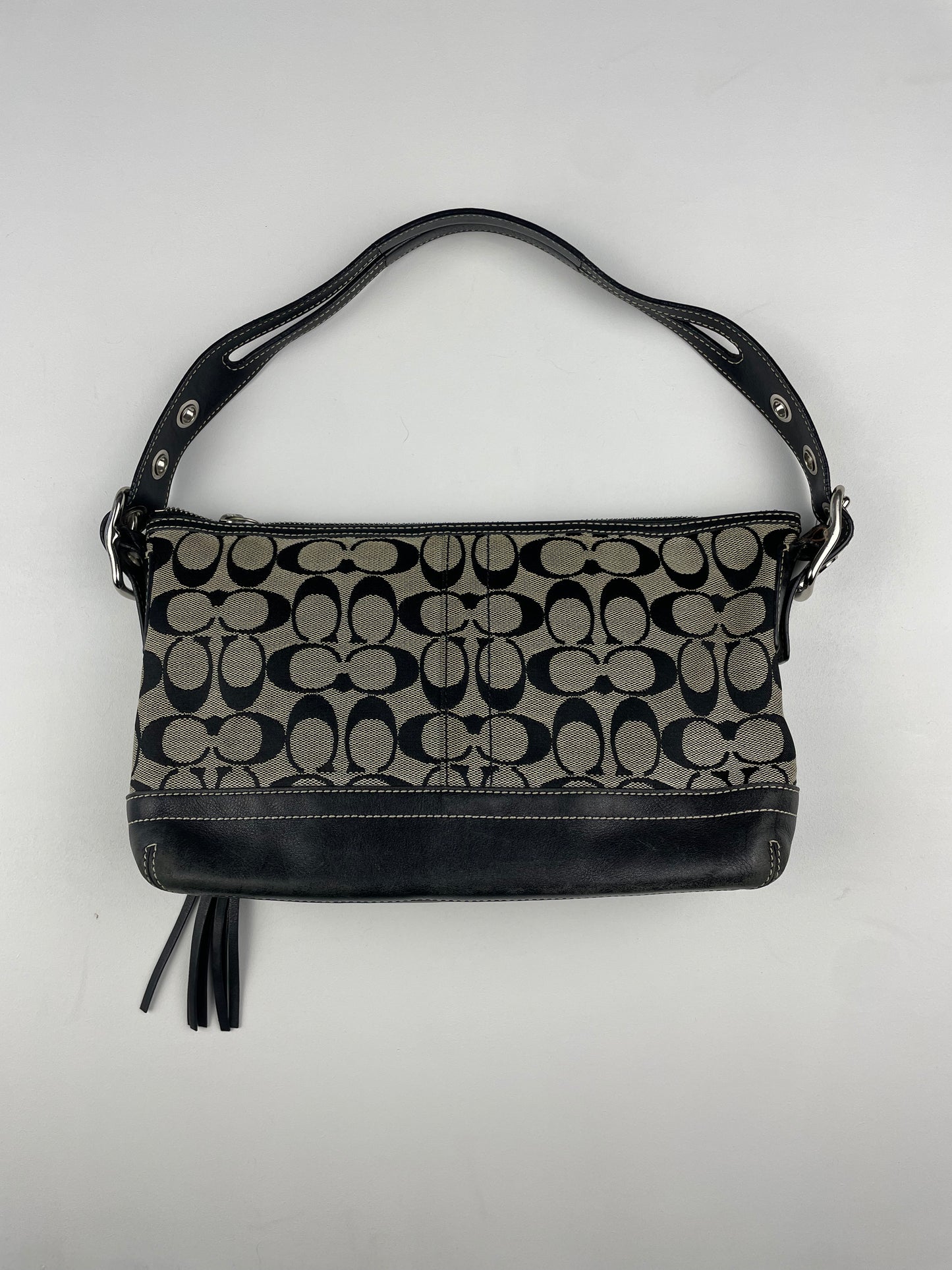 Coach Signature East West Black Shoulder Bag