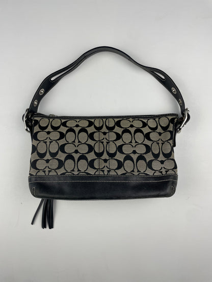 Coach Signature East West Black Shoulder Bag