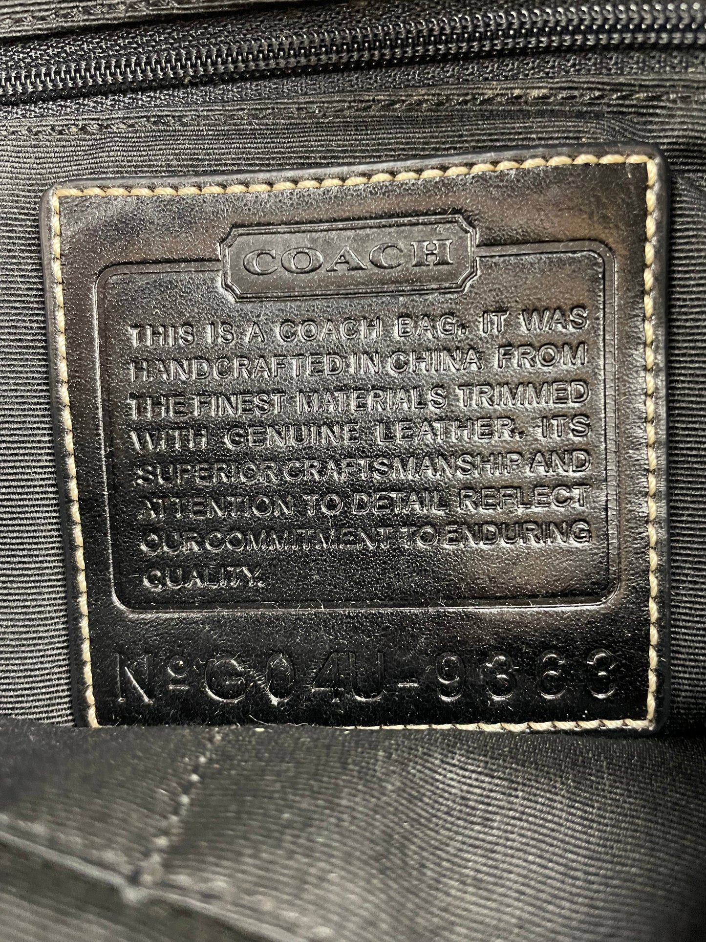 Coach Signature East West Black Shoulder Bag