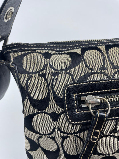 Coach Signature East West Black Shoulder Bag
