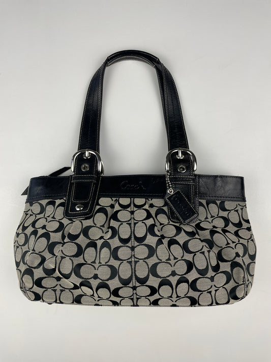 Coach Signature Pleated Hampton Tote Bag