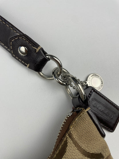 Coach Signature Stripe Demi Brown Two Way Bag