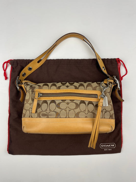 Coach Signature East West Tan Shoulder Bag