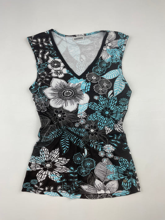 Blue and Brown 2000s Tank Top