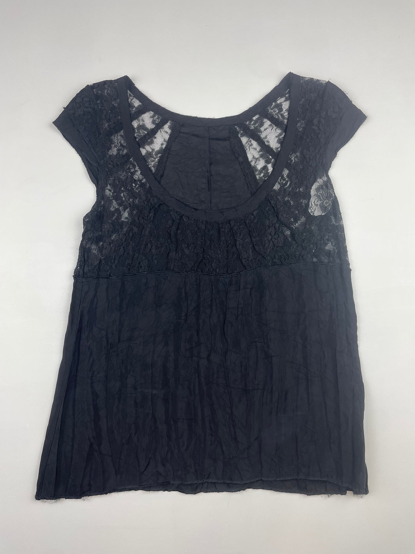 Black Lace and Satin Baby Tee
