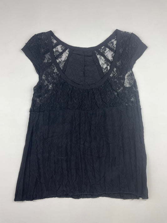 Black Lace and Satin Baby Tee