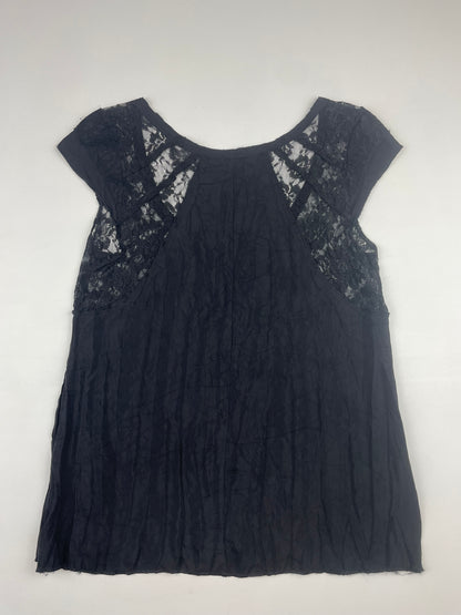 Black Lace and Satin Baby Tee
