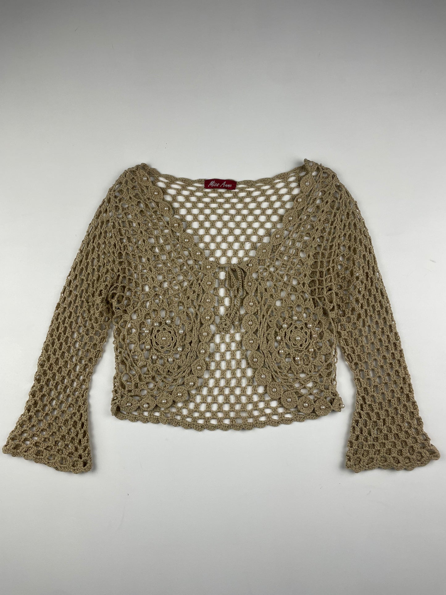 Crochet Cardigan with Pearls
