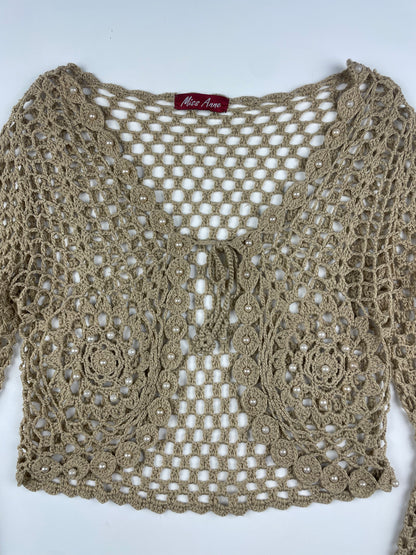 Crochet Cardigan with Pearls