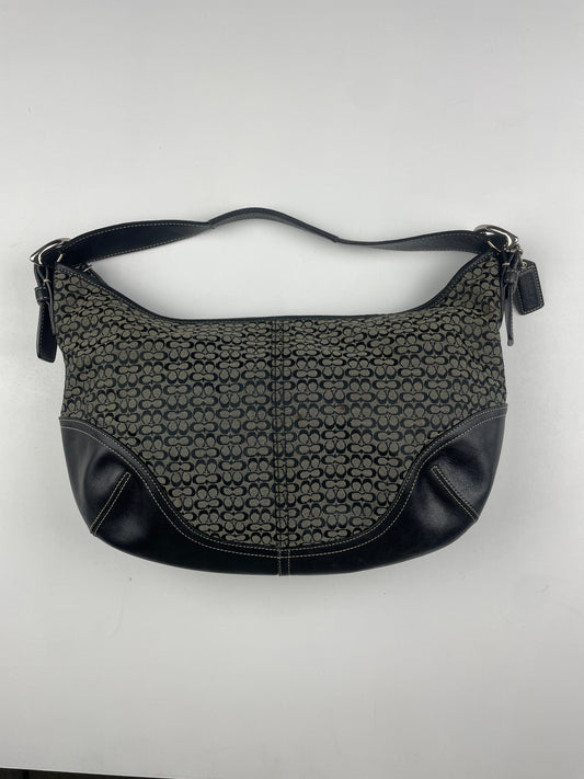 Coach Signature Large Hobo Bag Black and Grey
