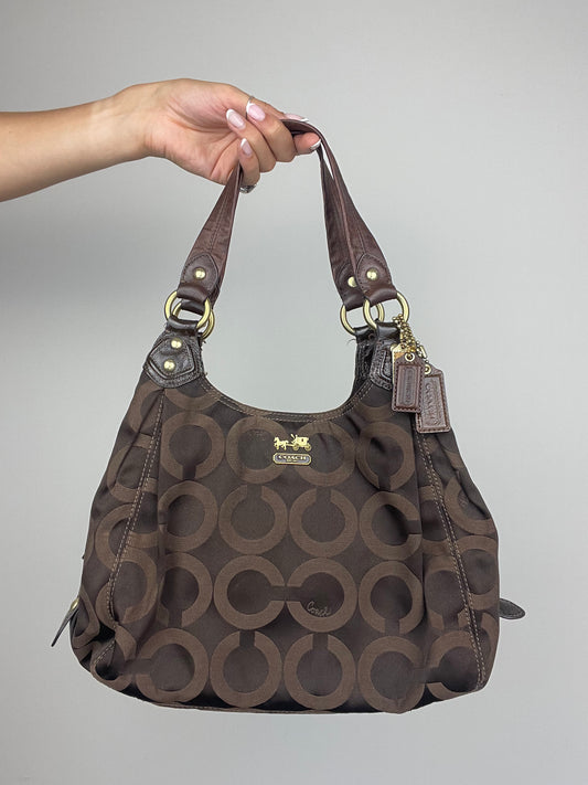 Coach Madison Maggie Brown Canvas