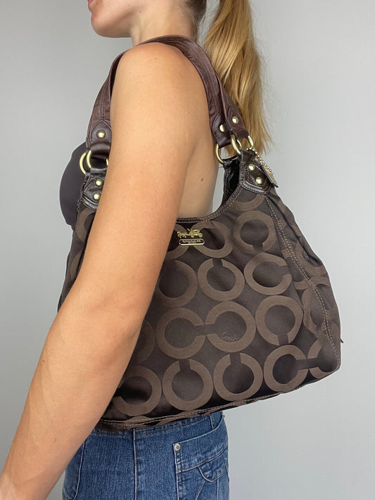 Coach Madison Maggie Brown Canvas