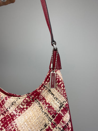 *RARE* Coach Curved Faylyn Tweed Plaid Shoulder Bag